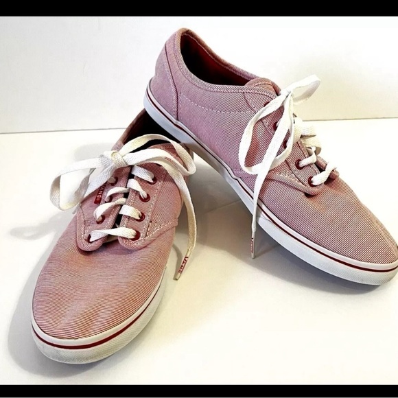 Vans Womens Sneakers Off The Wall Sz 8 TB4R Cherry Red Striped Casual Patriotic - Picture 1 of 10